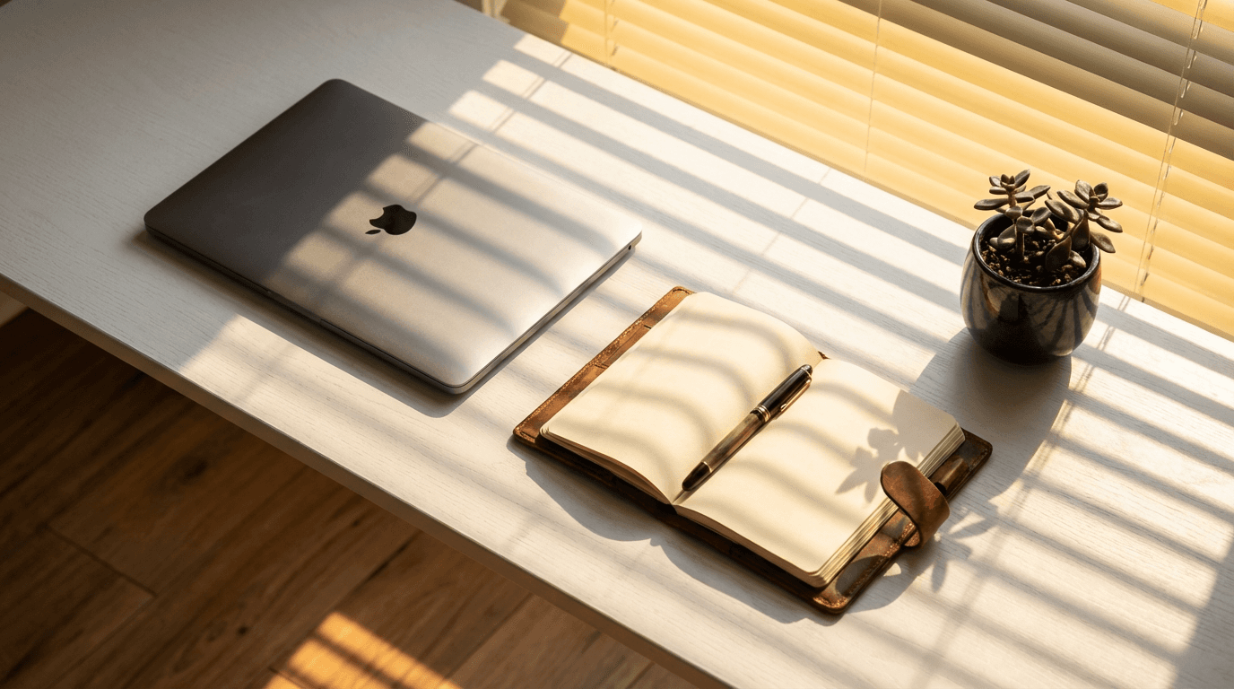Professional investment consulting workspace with portfolio and documents