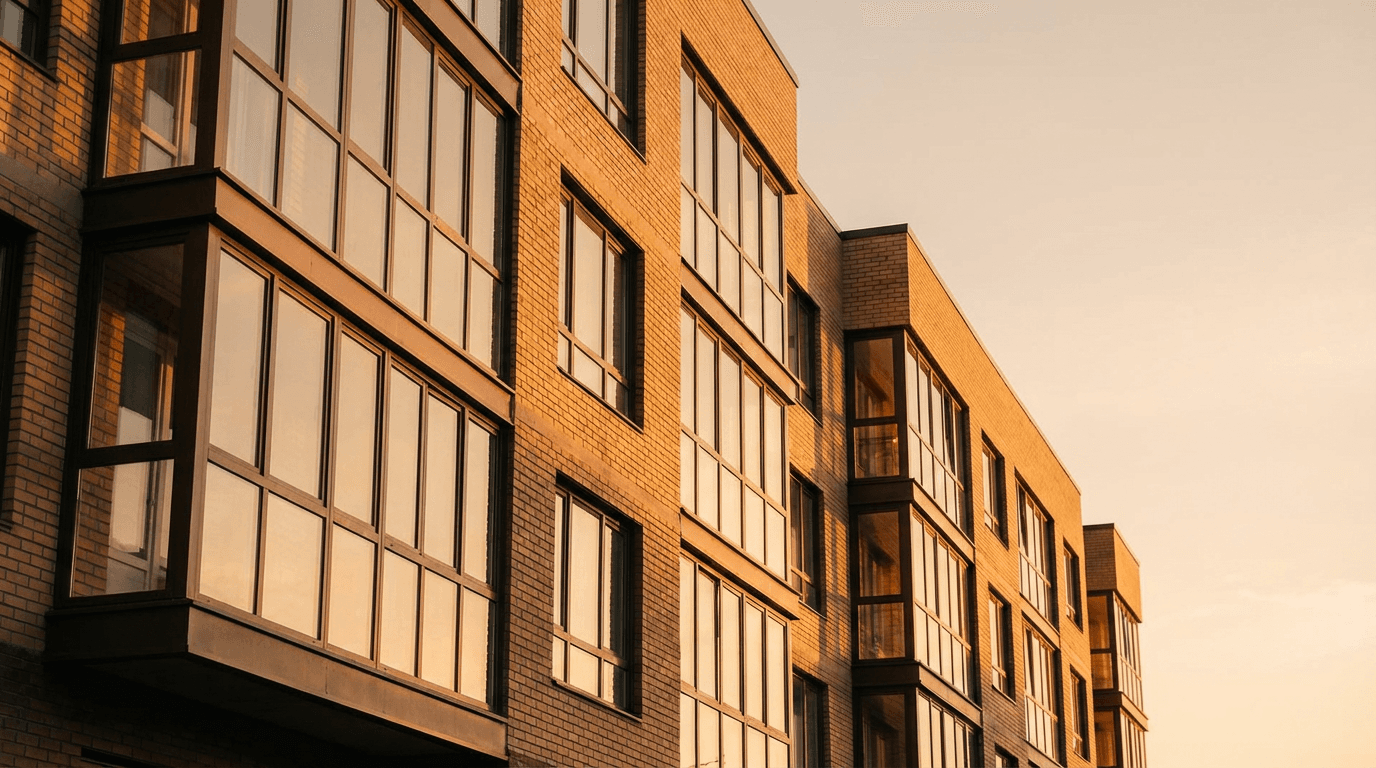 Modern institutional building overlooking Latin American city at sunset, symbolizing strategic capital positioning